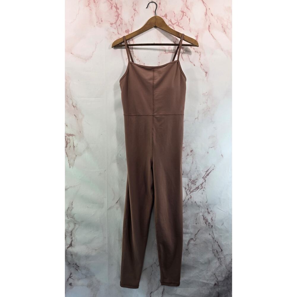 Old Navy Jumpsuit Womens Medium Pink Tank Active Power Soft Built In Bra Crop